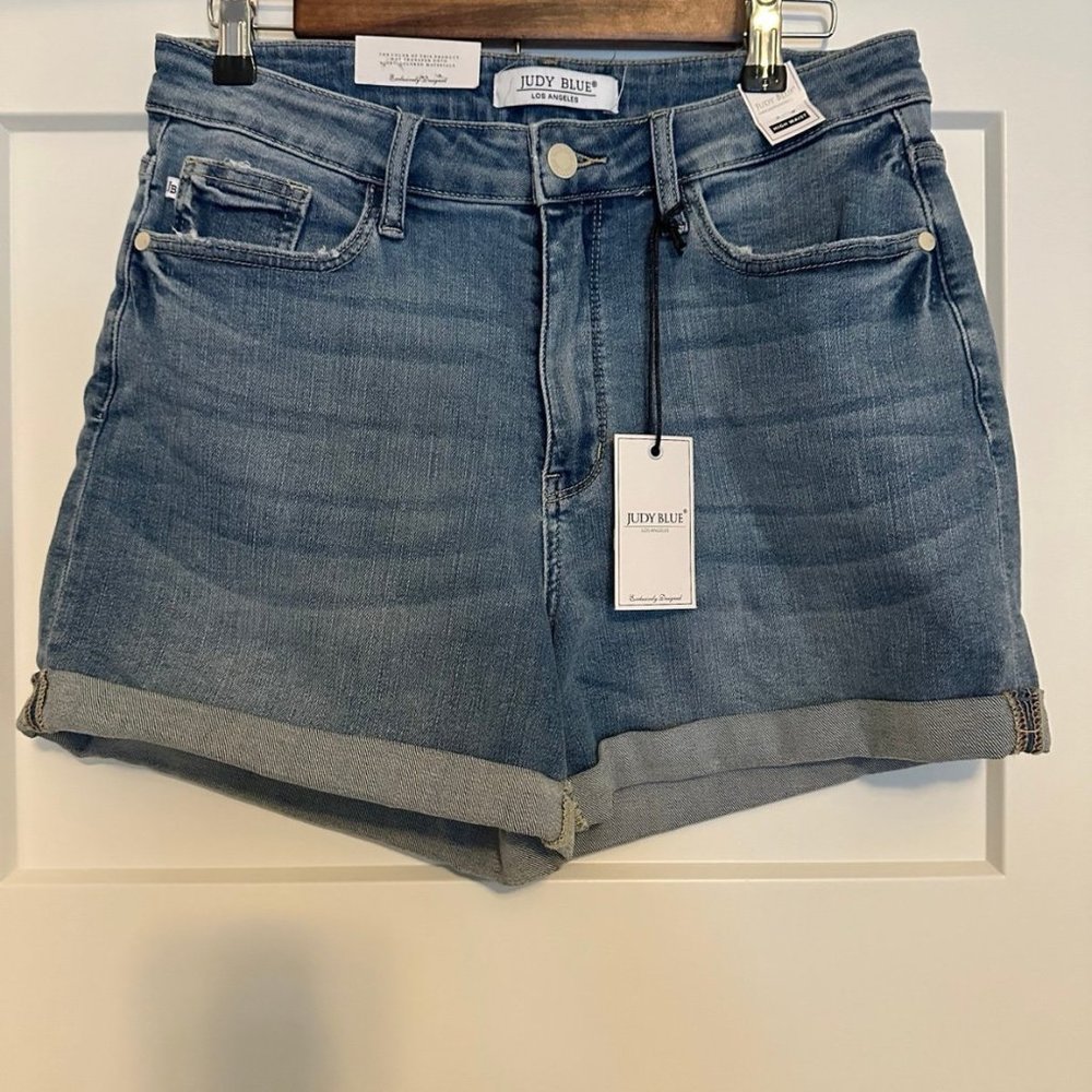 Judy Blue High Waist Cuffed Denim Shorts